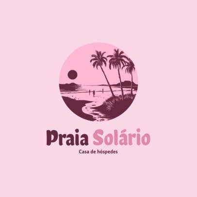 Online Logo Template for a Guesthouse Featuring a Beach Illustration 6260j
