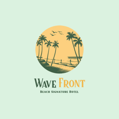 Beach Signature Hotel Logo Generator with Palm Tree Graphics 6260m
