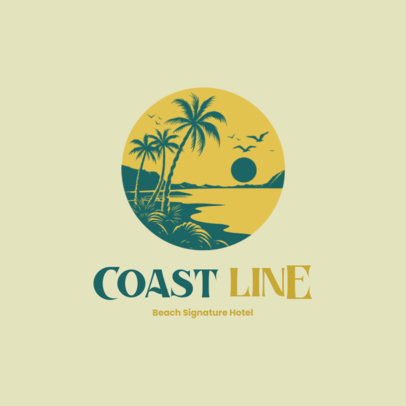 Logo Maker for a Beach Signature Hotel Featuring a Coastline Illustration 6260d