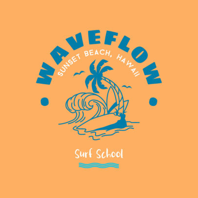 Logo Generator for a Surfing School with an Island Illustration