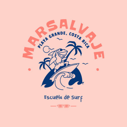Logo Creator for a Surf School Featuring a Cartoonish Shark