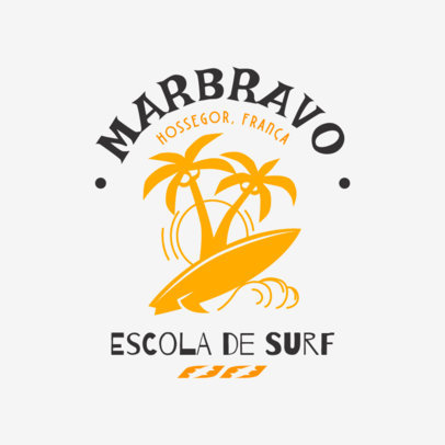 School for Surfers Logo Generator Featuring Palm Trees