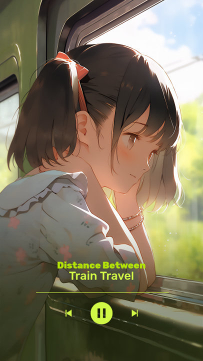 Instagram Story Maker for Spotify Artists Featuring an Anime Girl Illustration 6119h