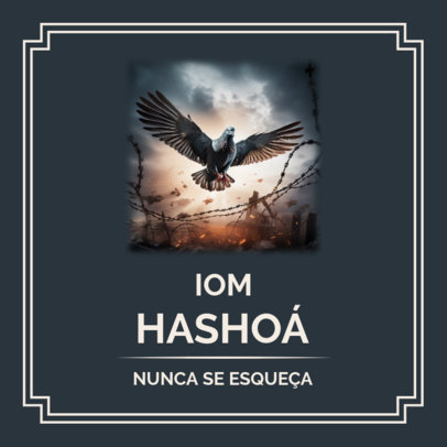 Instagram Post Generator with a Bird Illustration for a Holocaust Remembrance 6264b