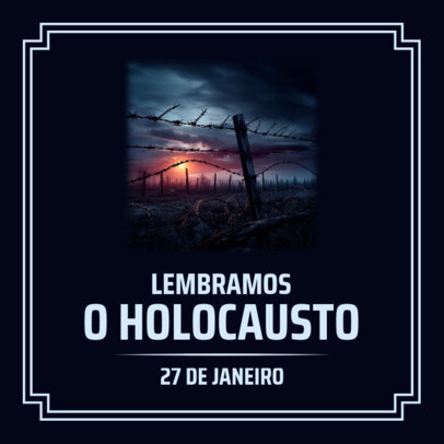 Instagram Post Template with a Solemn Layout for Holocaust Memorial Day 6264d