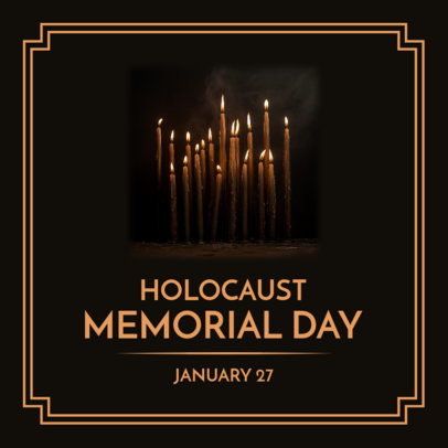 Instagram Post Creator for Holocaust Memorial Day Featuring Enlightened Candles 6264c