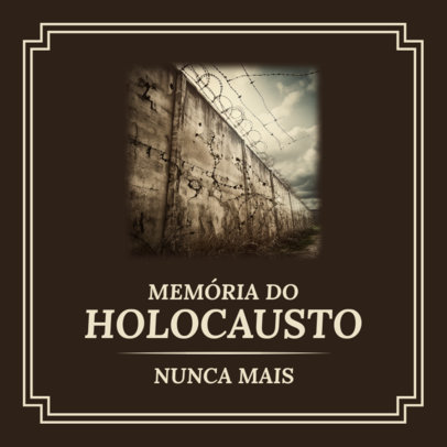 Instagram Post Maker for a Holocaust Remembrance Featuring a Somber Fence Graphic 6264e