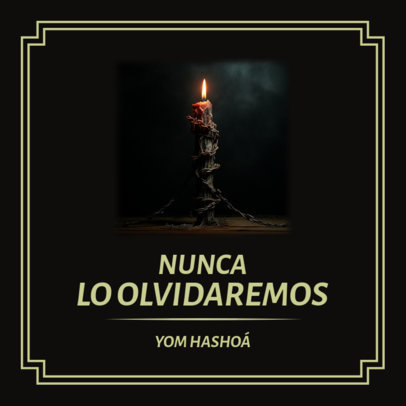 Instagram Post Generator Featuring a Somber Candle for a Holocaust Remembrance 6264f