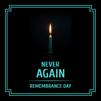 Instagram Post Template Featuring a Lit-Up Candle to Honor The Holocaust Victims 6264h