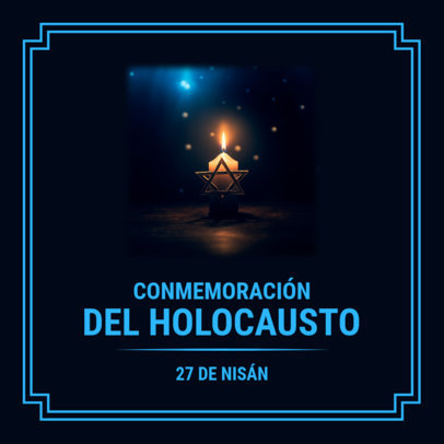 Instagram Post Creator for a Holocaust Remembrance Day Featuring a Candle with a Star of David 6264j