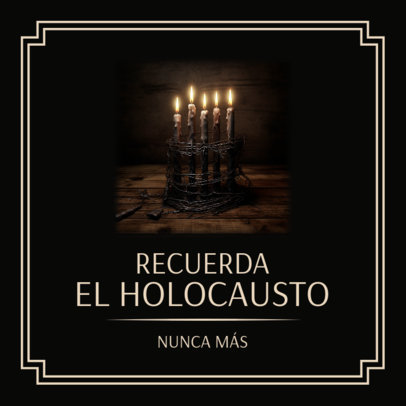 Instagram Post Generator Featuring Candles for a Solemn Holocaust Remembrance  6264k