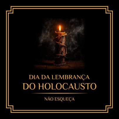 Instagram Post Maker Featuring a Candle Illustration for Holocaust Memorial Day 6264m