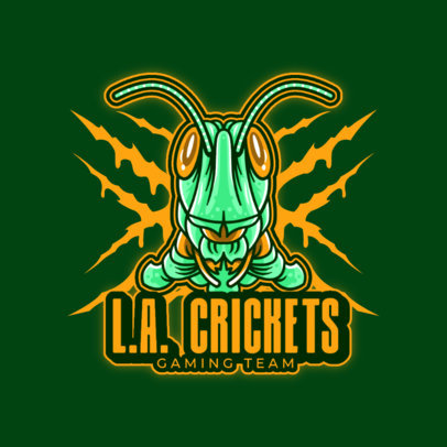Gaming Team Logo Creator Featuring an Illustrated Cricket 6256b