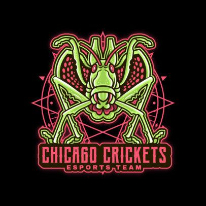 Logo Template for an eSports Team Featuring an Illustrated Cricket 6256c