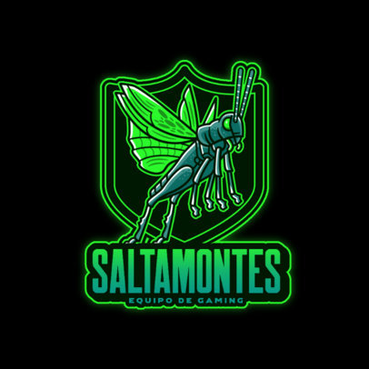 Gaming Logo Maker Featuring a Badge with a Grasshopper 6256e