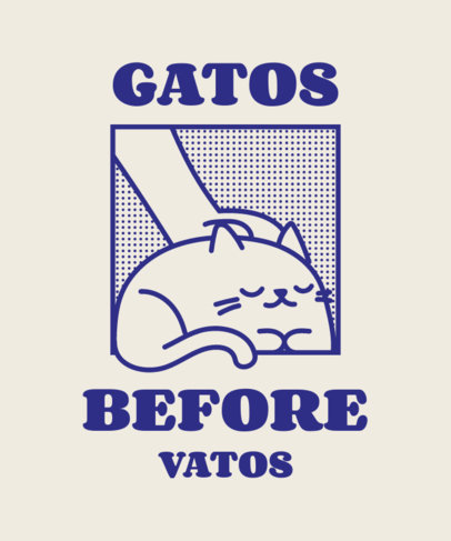T-Shirt Design Maker Featuring a Cats Before Guys Quote