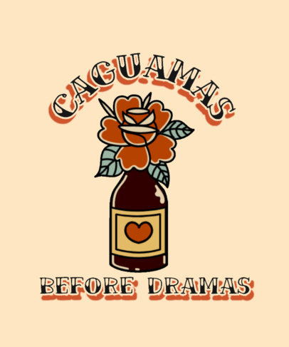 T-Shirt Design Generator With a Caguamas-Themed Funny Quote