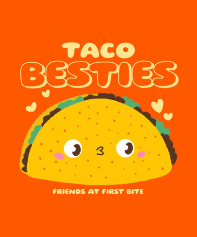 Cartoonish T-Shirt Design Maker Featuring a Cute Taco Graphic