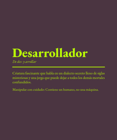 T-Shirt Design Creator Featuring a Funny and Poetic Quote for Developers ED 6770b