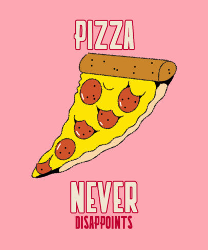 T-Shirt Design Template for Pizza Enthusiasts and an Anti-Valentine's Quote