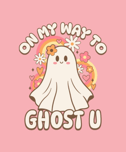 Illustrated T-Shirt Design Creator Featuring a Ghosting Quote 5716j-6148