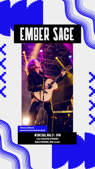 Promotional Instagram Story Maker to Announce a Music Band's Concert Event 6121d