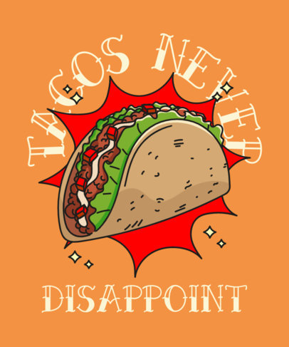 Illustrated T-Shirt Design Generator With a Taco-Themed Quote