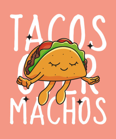 Cartoonish T-Shirt Design Maker Featuring a Funny Taco Quote