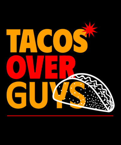 T-Shirt Design Template With a Quote and an Illustrated Taco
