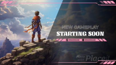 Dragon Quest-Inspired Twitch Screen Video Maker Featuring a Starting Soon Text 6536d 7590