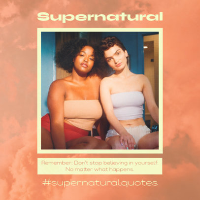 Instagram Post Template with a Positivity Quote Featuring a Peach-Colored Background 2442k-6162