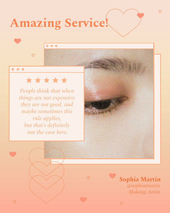 Instagram Post Maker for a Customer's Review Featuring PC Tabs with a Peach Color Palette