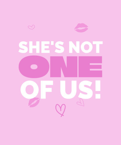 Mean Girls-Inspired T-Shirt Design Maker Featuring Bold Fonts with Kiss and Heart Doodles 4140h-6153