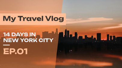 YouTube Thumbnail Maker with a Peach Color Palette for a New York City Travel Vlog