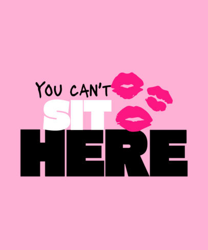 T-Shirt Design Template with a Phrase Inspired by Mean Girls and Kiss Stains