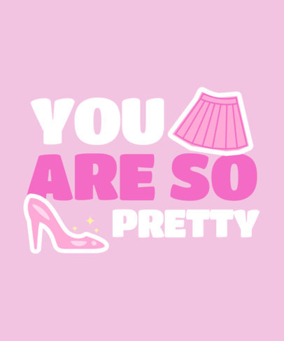 Mean Girls-Inspired T-Shirt Design Maker Featuring a Quote with a Skirt and a Heel 3995l-6153