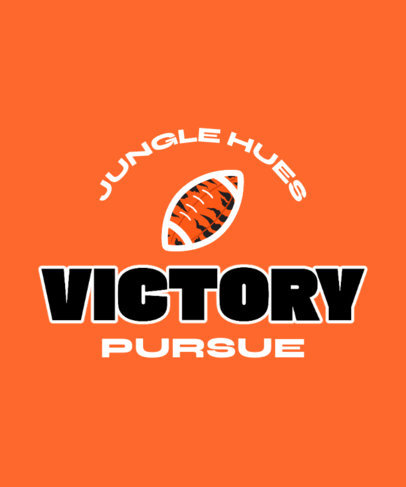 T-Shirt Design Template with a Football Graphic and a Cheerful Quote for a Sports Team