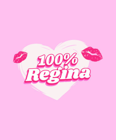 T-Shirt Design Generator with a Mean Girls-Inspired Quote and a Heart Silhouette