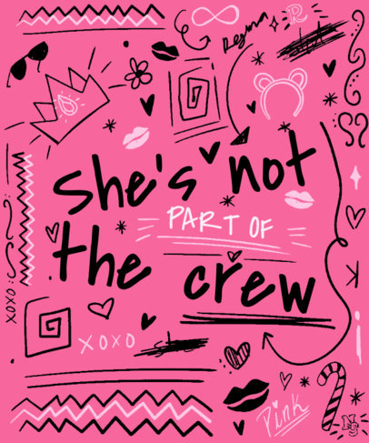 T-Shirt Design Creator Inspired by Mean Girls Featuring Graffiti-Style Doodles 4824c-6152