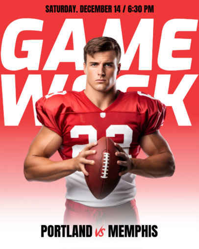 Instagram Post Template for a Football Game Week Ad