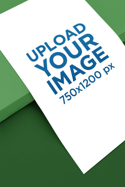 Mockup of a Vertical Poster Lying on a Customizable Background m35728