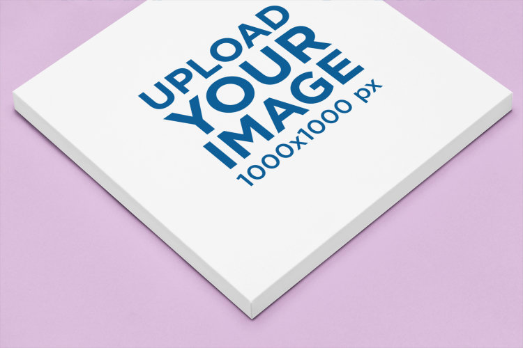 Mockup of a Canvas Frame Placed on a Customizable Background