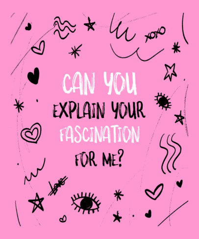T-Shirt Design Creator with a Mean Girls-Inspired Phrase with Heart Doodles