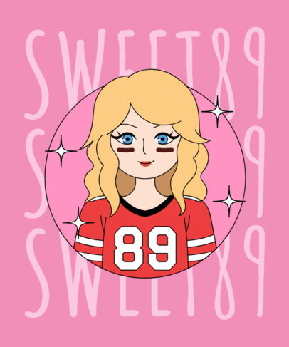 Taylor Swift-Inspired T-Shirt Design Generator Featuring a Reference of KelceSwift 4939k-6157