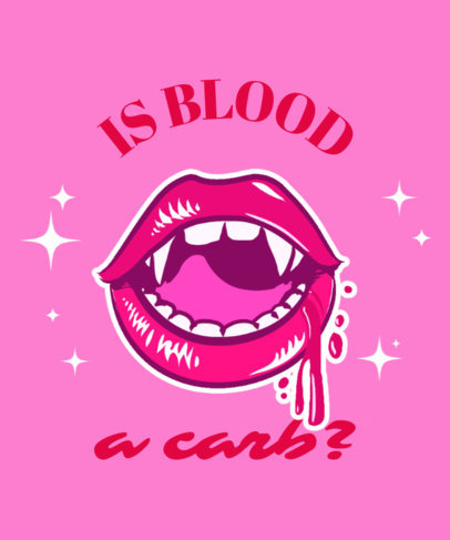 Mean Girls-Inspired T-Shirt Design Creator Featuring an Illustrated Mouth with Fangs 5664j-6152