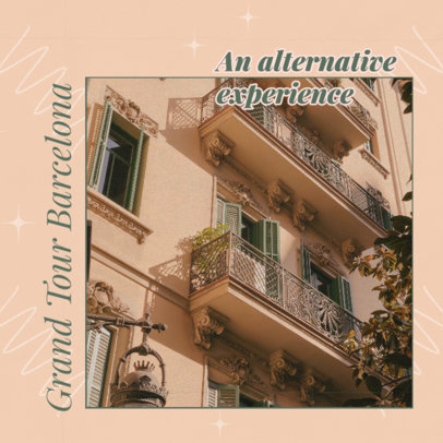 Instagram Post Template to Promote a Walking Tour Featuring a Peach-Colored Background 2464k-6162