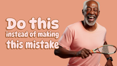 YouTube Thumbnail Creator with a Peach-Colored Background for a Padel Tips Vlog 5215o-6162