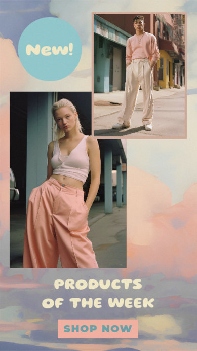 Instagram Story Template for a Clothing Store Sale Featuring a Peach Color Palette