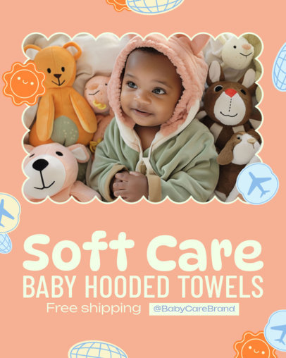 Instagram Post Generator for a Baby Items Store Featuring a Peach Fuzz-Inspired Background 5943j-6162