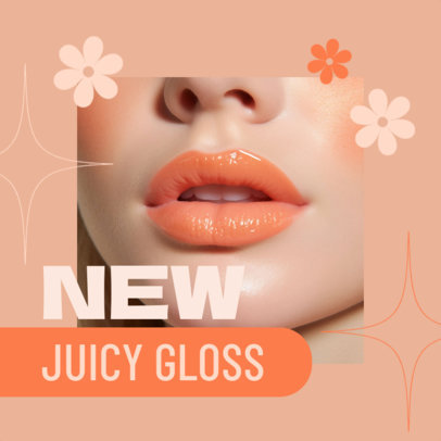 Instagram Post Creator to Promote a Beauty Brand's New Peach Lip Gloss 5434i-6162